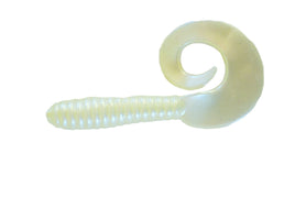 Blue Water Candy Swirl Tail Grubs-4 in.- 20 pack- Pearl White