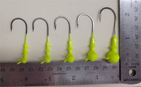BWC Blue Water Candy Cross Eyed Ball Jig- Chartreuse- 3/16 oz.