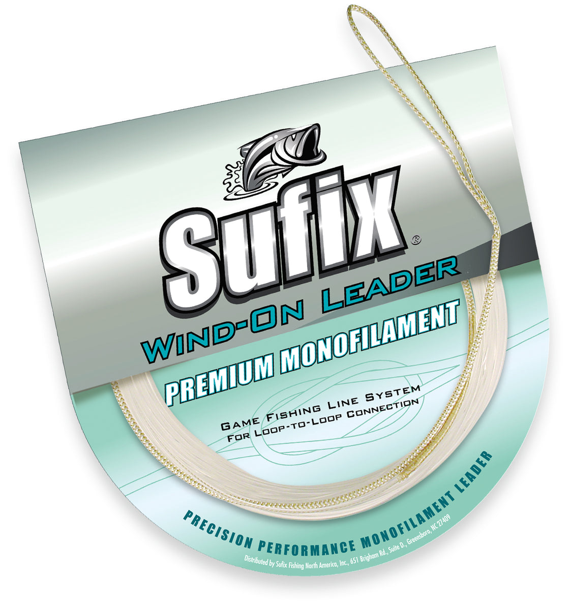 Sufix Wind-On Monofilament Fishing Leader 33 Feet, 80 lb., Clear
