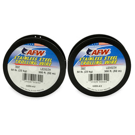 AFW Stainless Steel Trolling Wire 50 lb  600' 2-Connected Spools