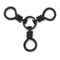 AFW Brass 3-Way Swivels with Stainless Steel Rings, Size #3, Black, 12 pc