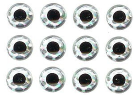 3-D STICK ON EYES  3/8"  AMT 24 SILVER