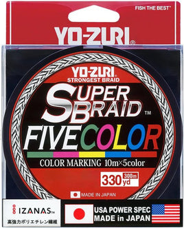 Yo-zuri SuperBraid- 5 Color- 50 lb. 330 yard