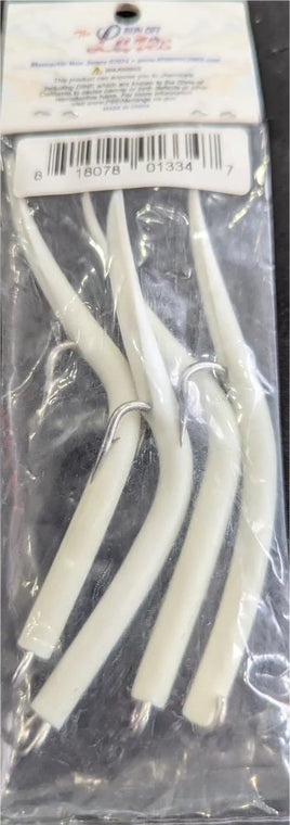 Run Off Tubed Replacement hooks- 4/0- White- 4 pack