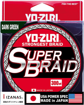 Yo-zuri SuperBraid- Dark Green- 80 lb. 300 yard