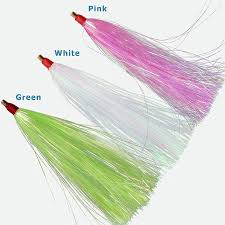 Teaser no hook, 6 per pack, Color  -Multi Mylar Pack- Pearl, Chartreuse, Pink
