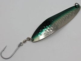 Run Off Lures - Solid Brass Spoons- Chrome/Green- 2 oz.- 5 inch