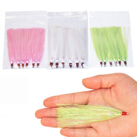 Teaser no hook, 6 per pack, Color  -Multi Mylar Pack- Pearl, Chartreuse, Pink