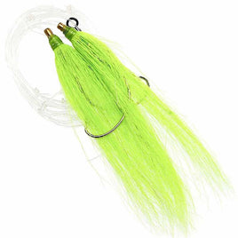 FLUKE RIG HI-LO - CHARTREUSE BUCKTAIL- 3 Per Pack #568CH